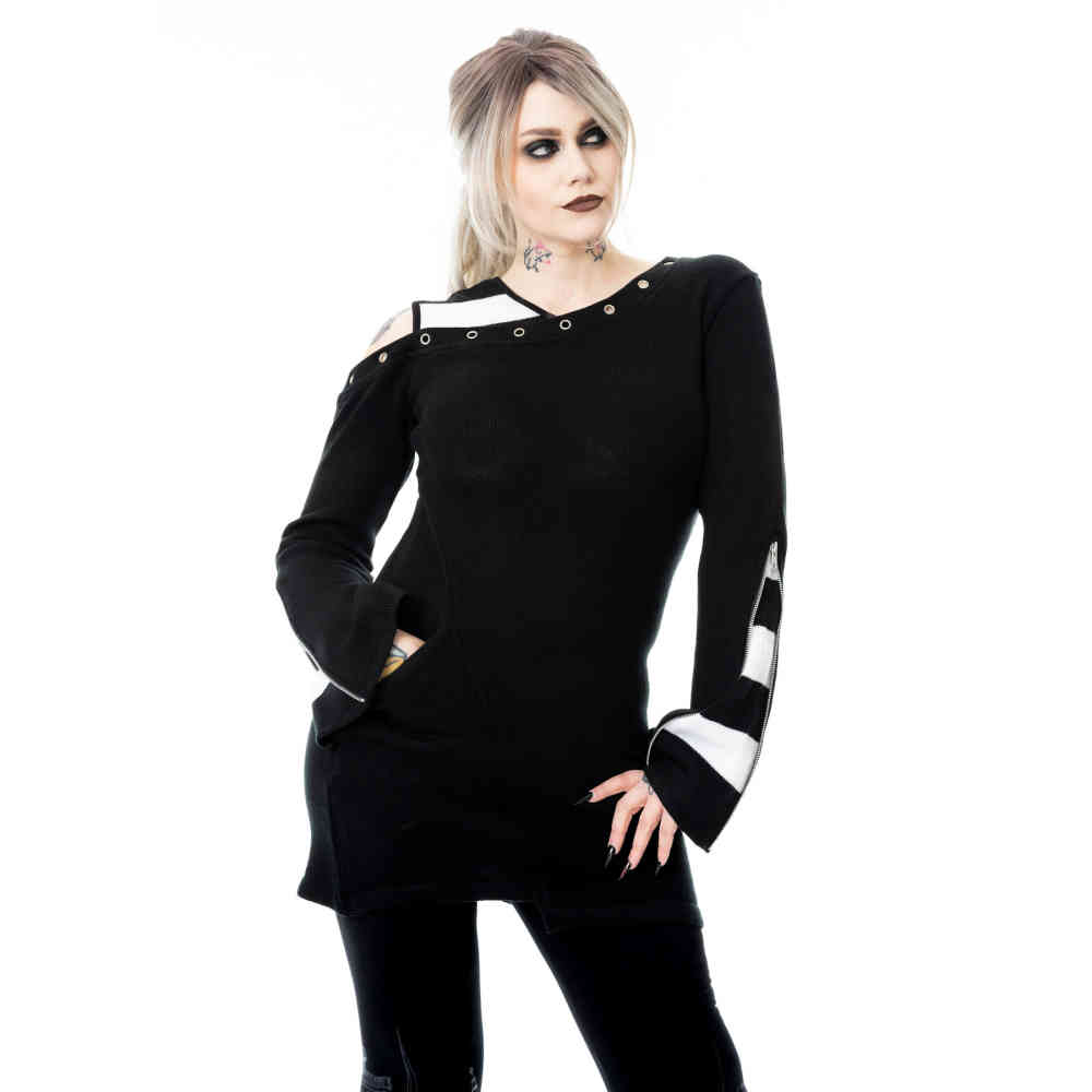 Heartless - Vonda Strick pullover - Schwarz/WeiÃŸ